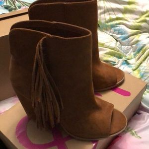 Open toe booties